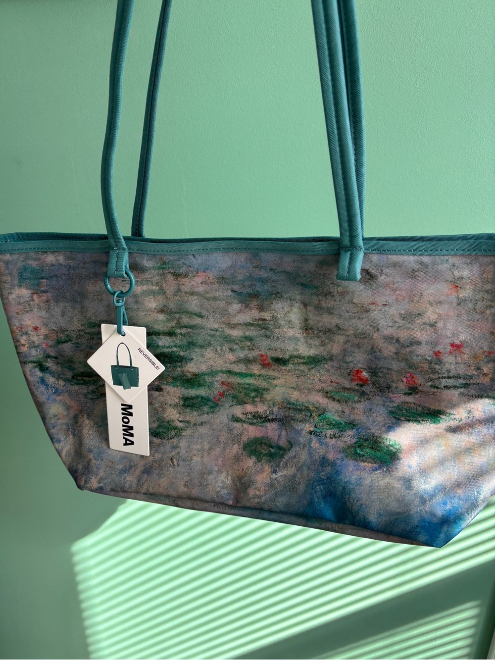 Baggu x Moma nylon reversible tote- water lilies NWT